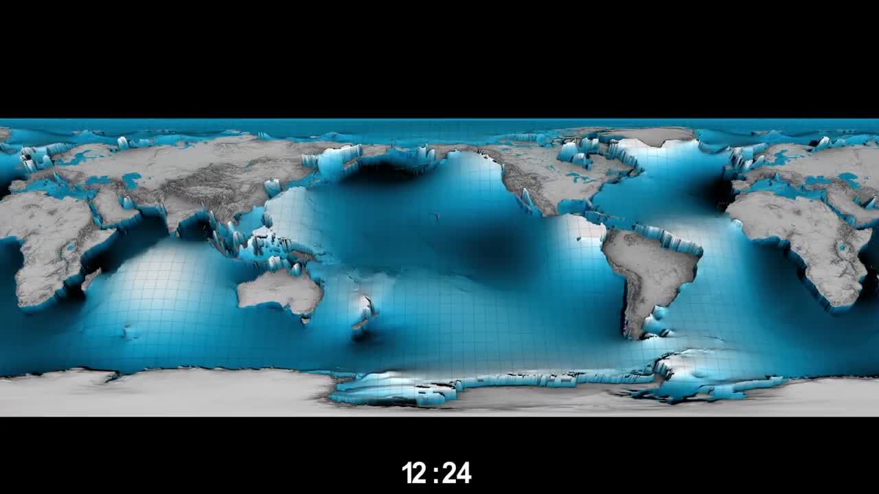 这是根据卫星数据拍摄的洋流渐晕图