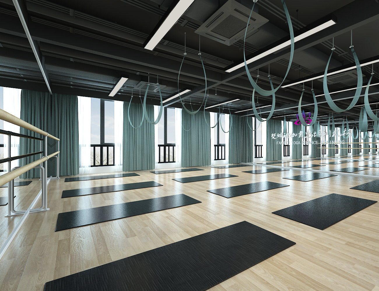 西安梵佩瑜伽馆装修效果图__凤凰网