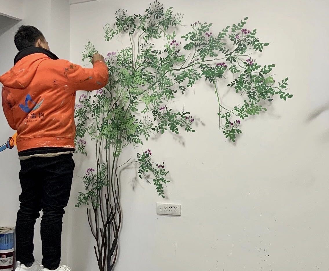 墙绘怎么画?详细墙绘施工步骤,学会这几招,你也可以在家画墙绘