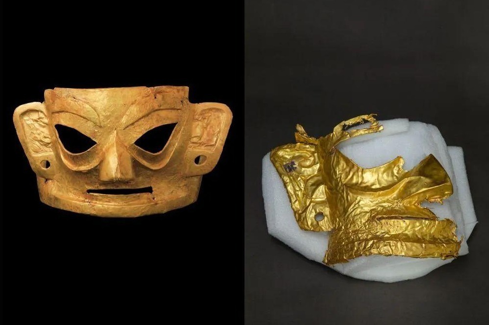 1斤重的黄金面具是给人带的吗?青铜人像是三星堆人的长相吗?