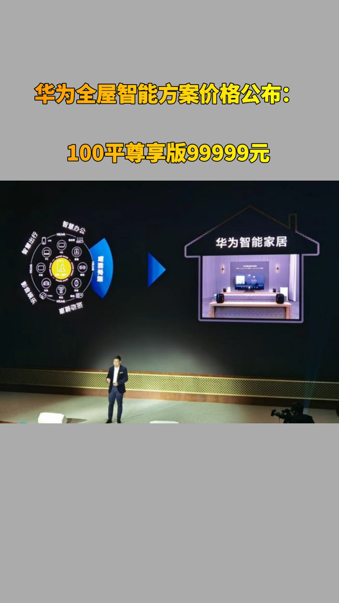 华为全屋智能方案价格公布：100平尊享版99999元