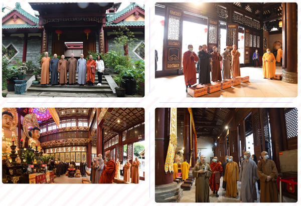 与会人员参访了广州华林寺、大佛寺、六榕寺、海幢寺（图片来源：广东省佛教协会）