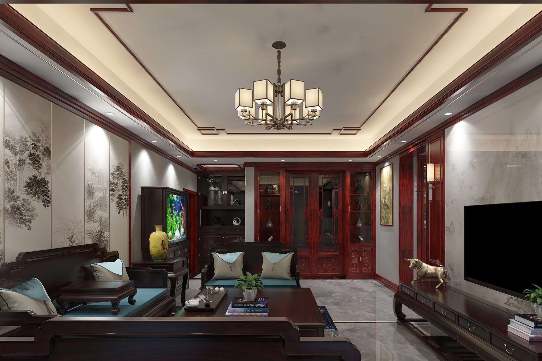 红木装修客厅这才是中国风家居