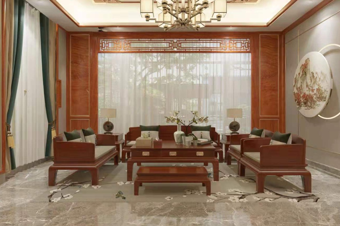 别墅装修中式风格，红木全屋定制演绎东方之美！