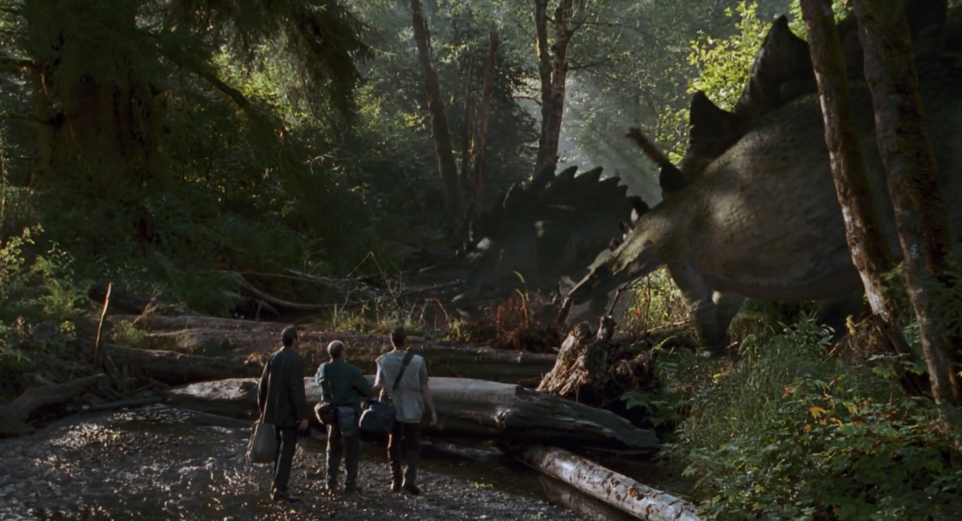 图注:电影《侏罗纪公园2》中人类与剑龙相遇,图片来自网络