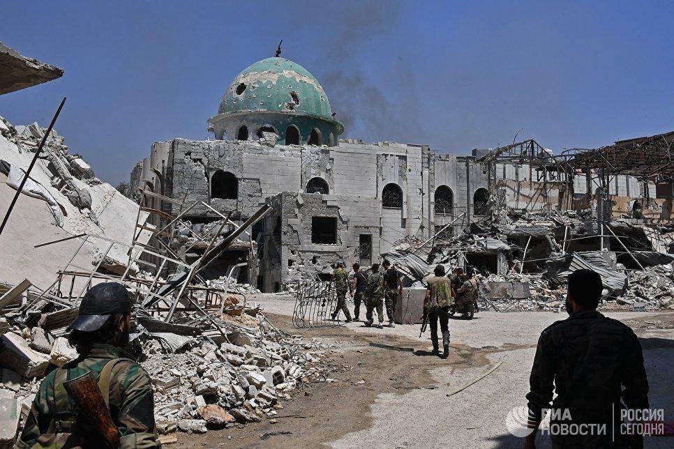 实拍刚获解放的大马士革加本街头:残垣断壁满目疮痍_手机凤凰网