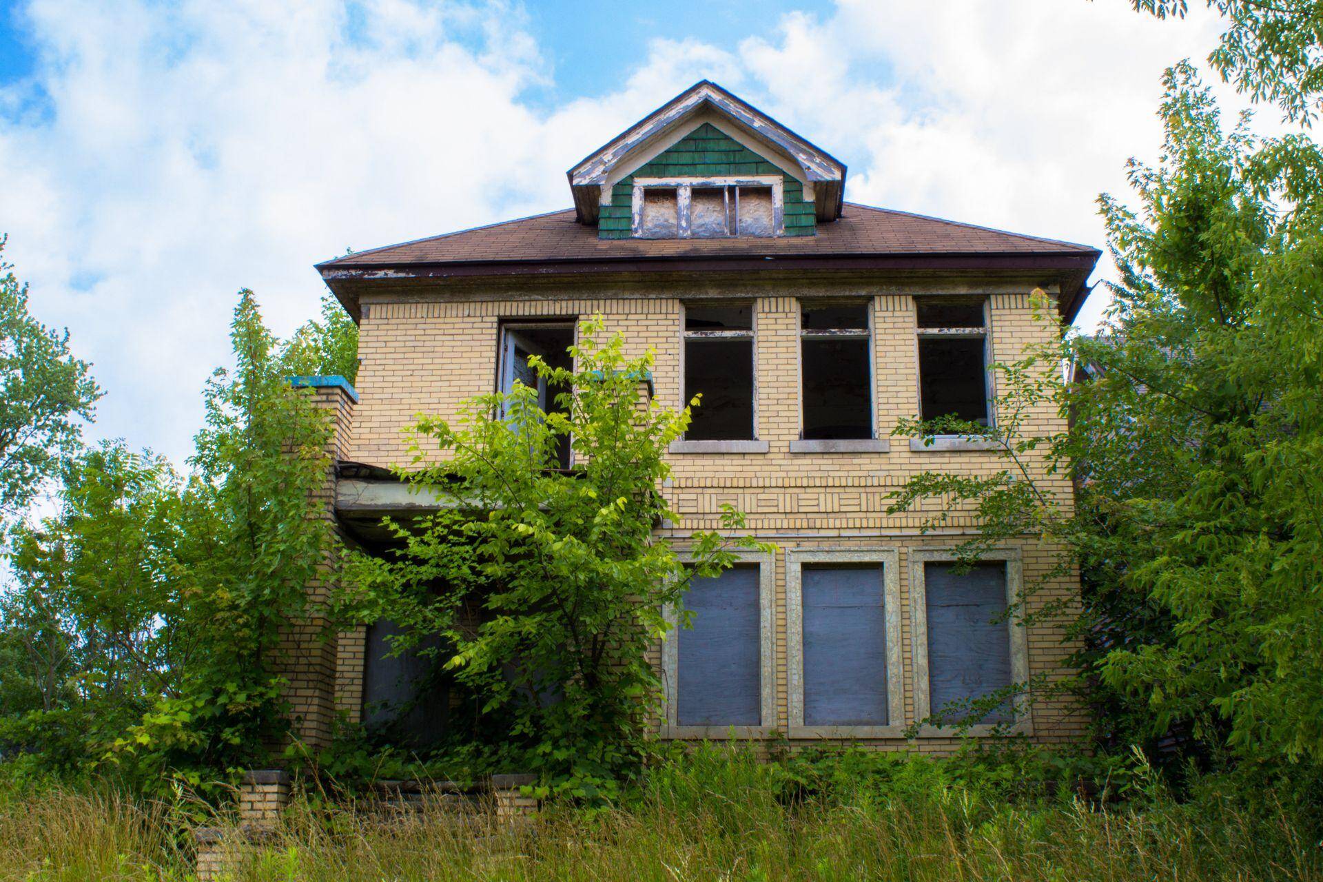 1/10 据9news报道,在美国底特律,数十栋破旧的老式别墅成了当地一道