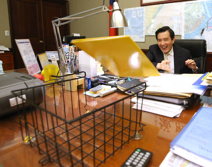 实拍马英九在"总统"办公室最后一天