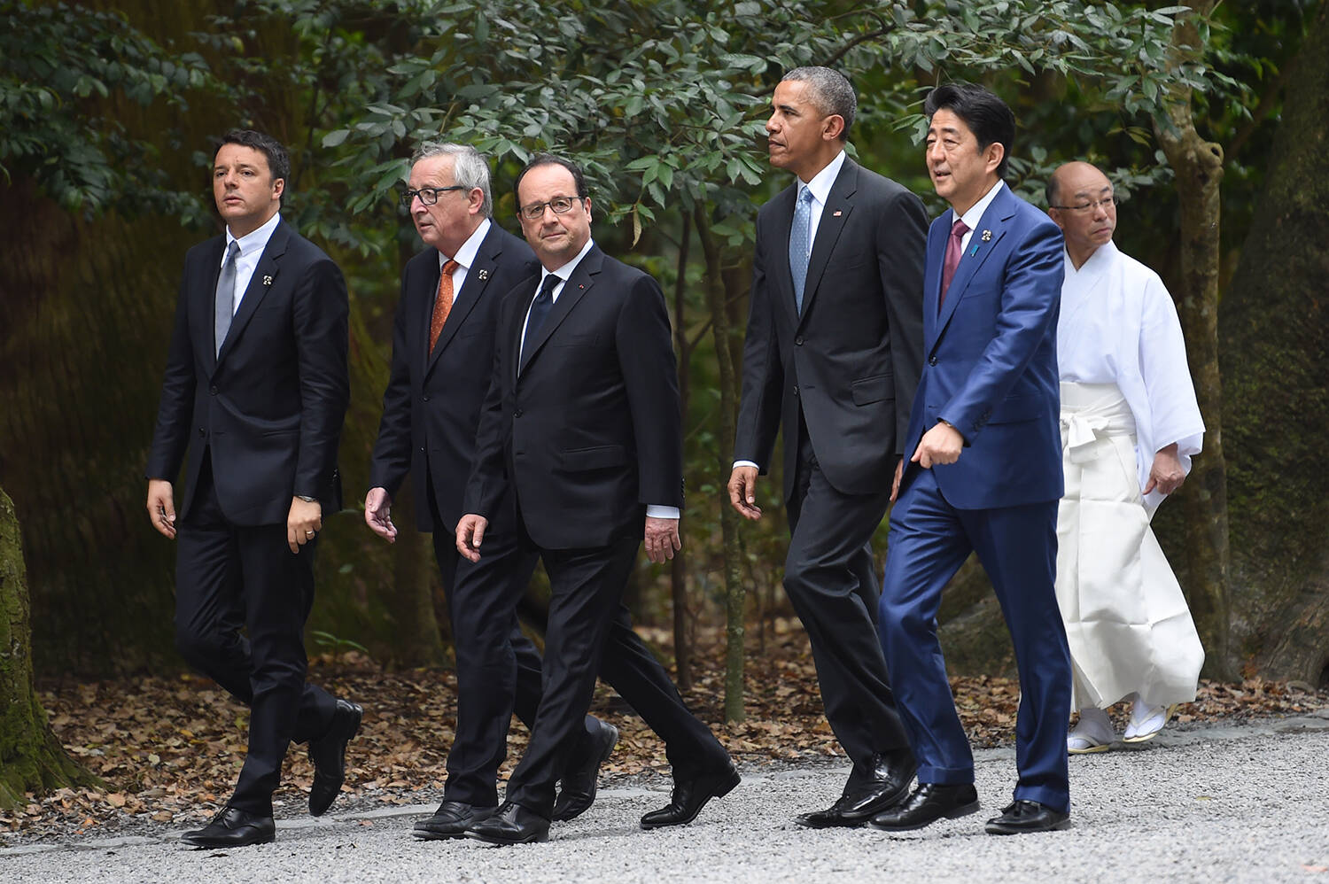 g7峰会,安倍带各国元首拜皇家神社