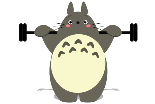 萌哭龙猫陪你健身啦动图