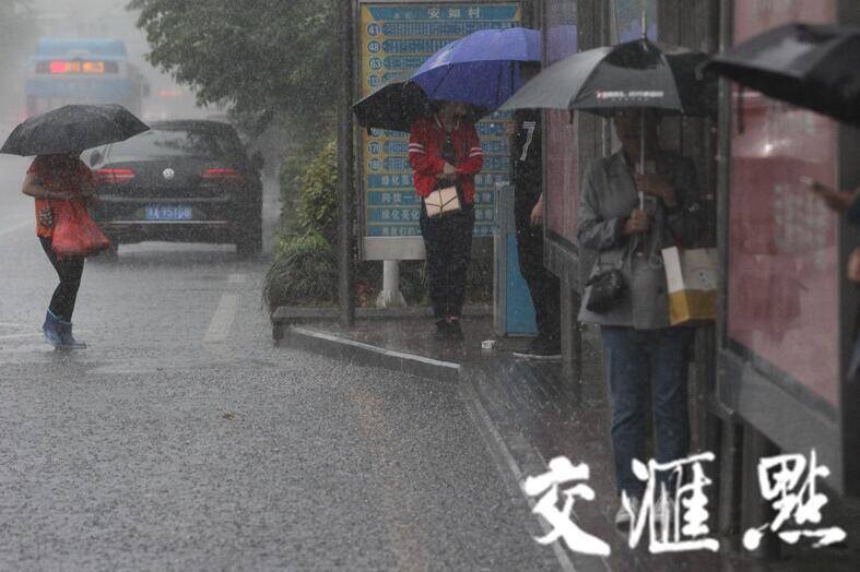 南京暴雨倾盆 行人车辆雨中艰难前行（组图）_手机凤凰网