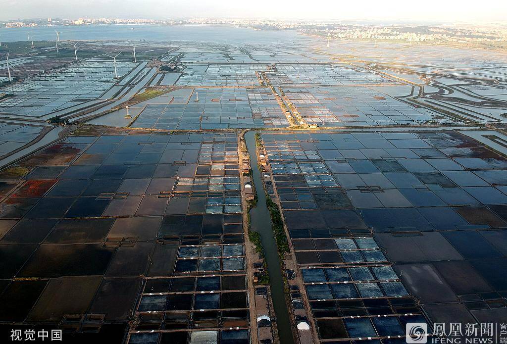 1/6 8月24日报道,8月23日,朝阳刚刚升起,福建省莆田盐场的工人便开始