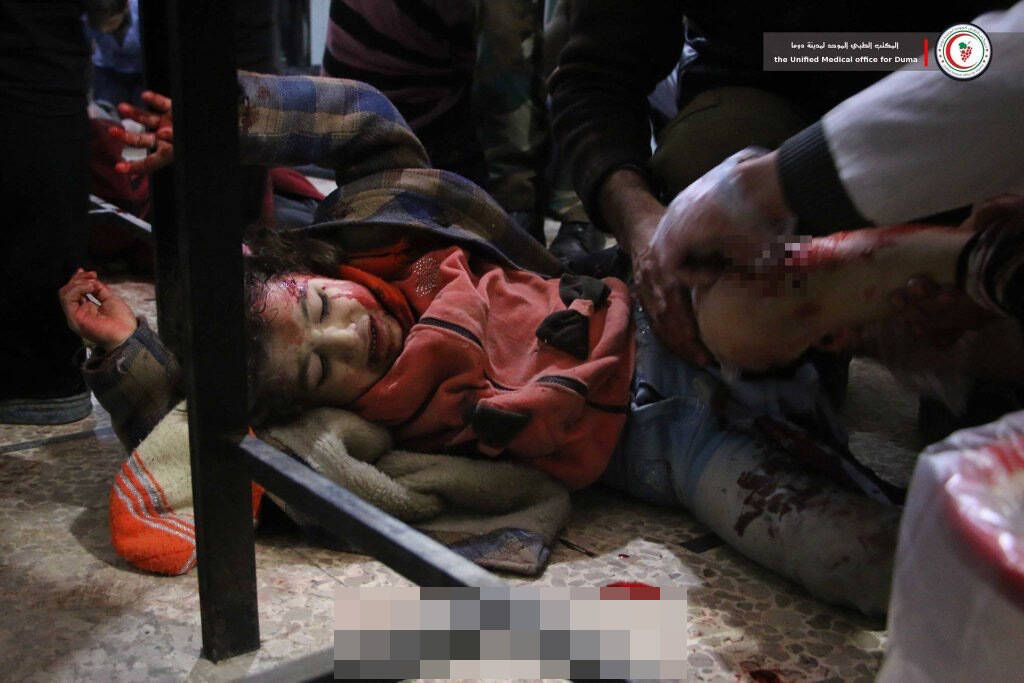 俄罗斯和叙利亚政府军无差别轰炸现场