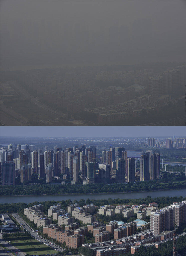 沈阳又现雾霾天 晴雾天气对比显著