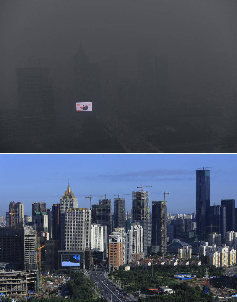 沈阳又现雾霾天 晴雾天气对比显著