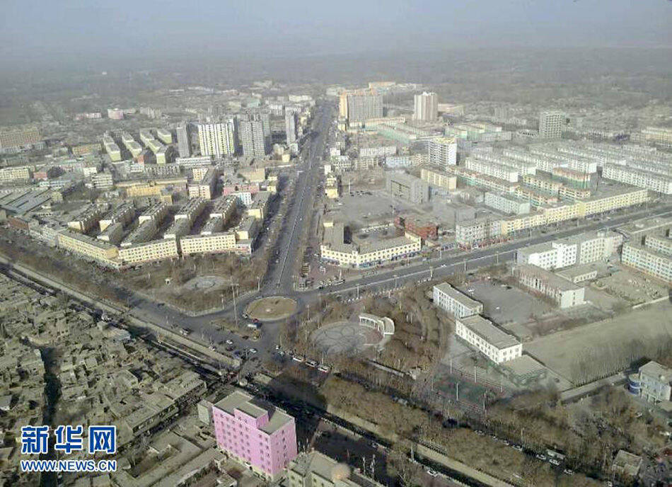 航拍新疆于田县城