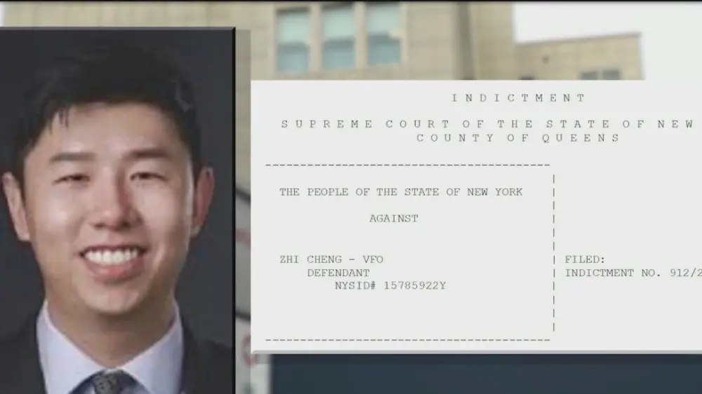 程志近照和起诉书首页。/图源:Fox5 New York