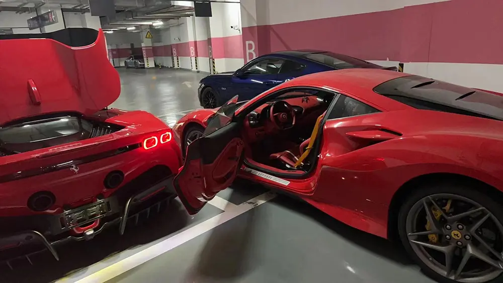 罗某的豪车，实为他网络上找来的图片