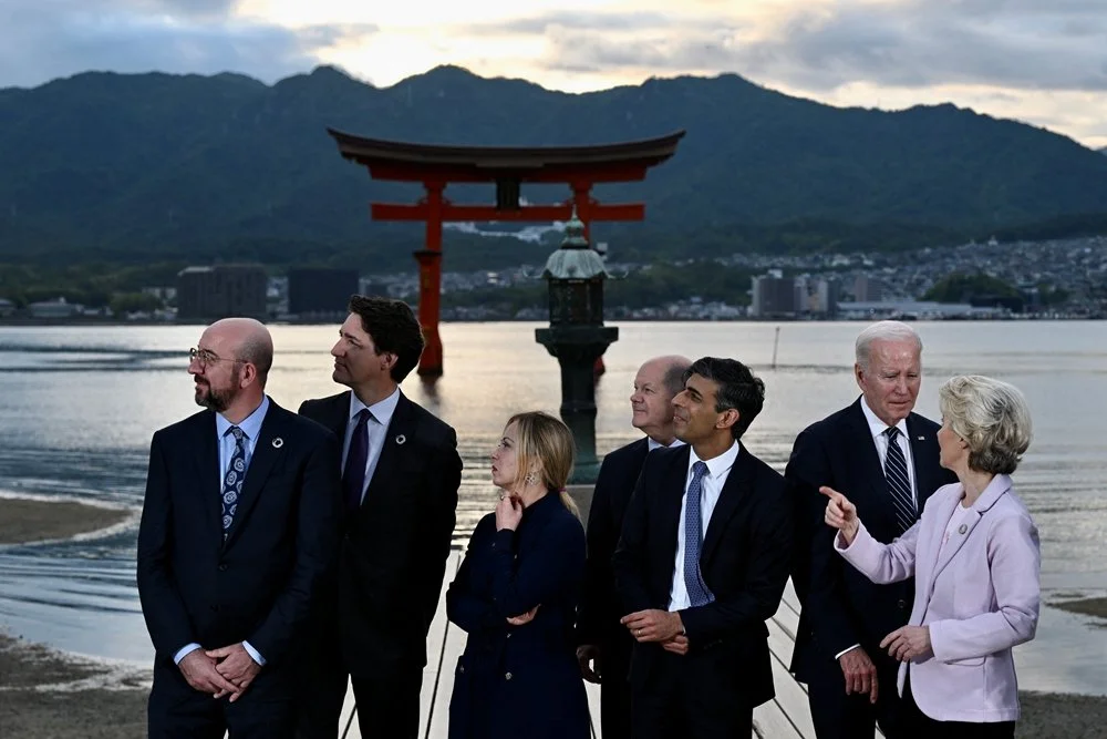 七国集团首脑参观位于广岛的神社（图片来源：ICphoto）
