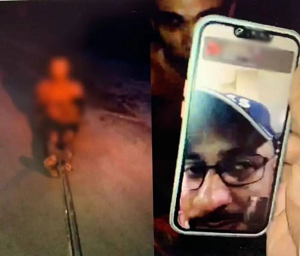 ▲犯罪分子加德納爾（右）通過視頻通話對(duì)一名男子施加酷刑