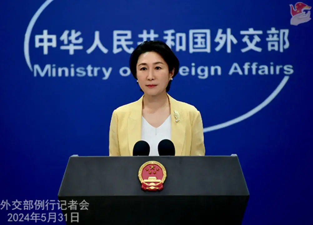 毛宁主持5月31日外交部例行记者会，明确中国不参加乌克兰和平峰会 图：外交部网站
