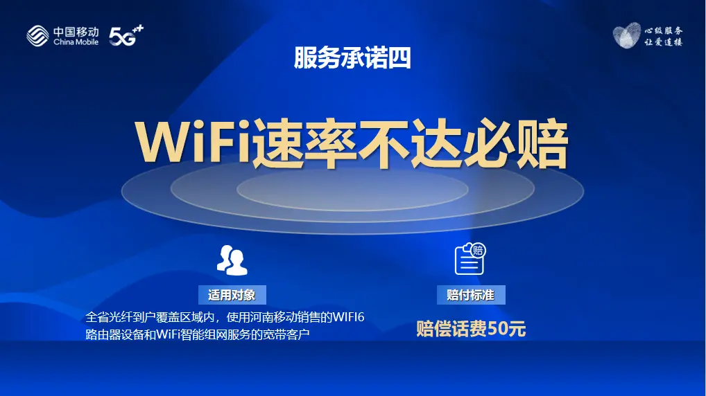 WiFi测速不达标？赔！河南移动推出宽带服务六项承诺-河南移动网速测试