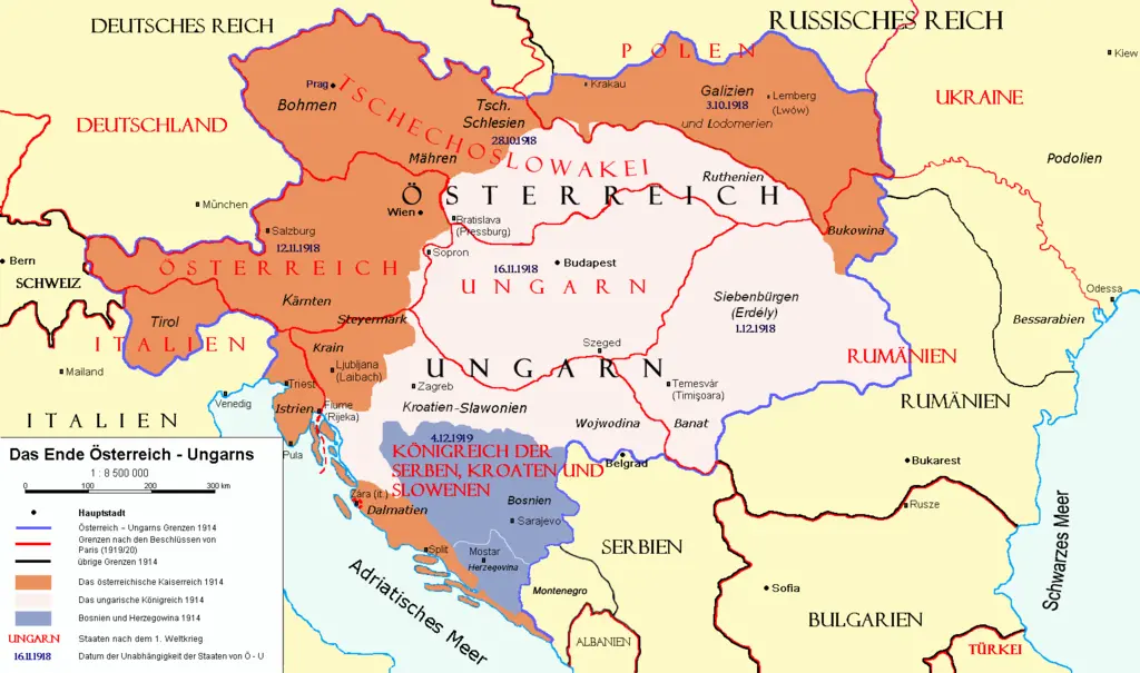 ▲《特里亚农条约》之后的匈牙利