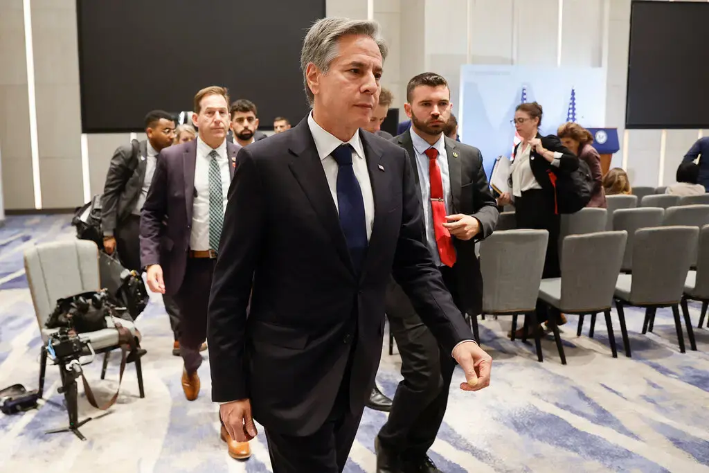 布林肯敦促以色列同意“人道主义停火”，但内塔尼亚胡拒绝这一建议称，任何停火都要以释放所有以色列人质为前提。图自《纽约时报》报道配图