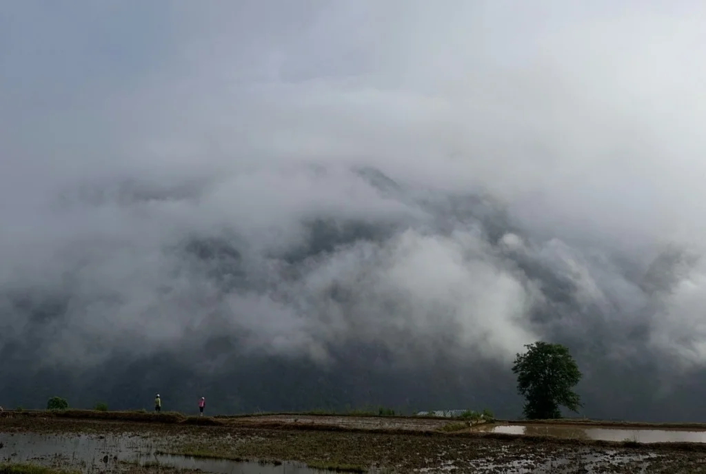 黛色的山峦下怒江奔