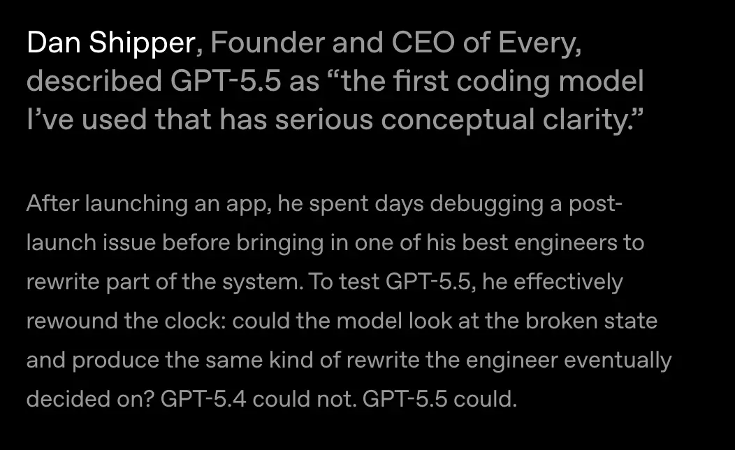 GPT-5.5发布！更强更快更贵，内测英伟达工程师：失去它像被截肢