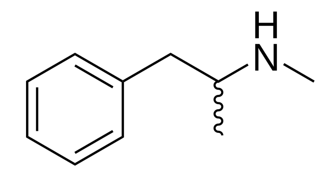 甲基苯丙胺化学式（图源：Wikipedia）