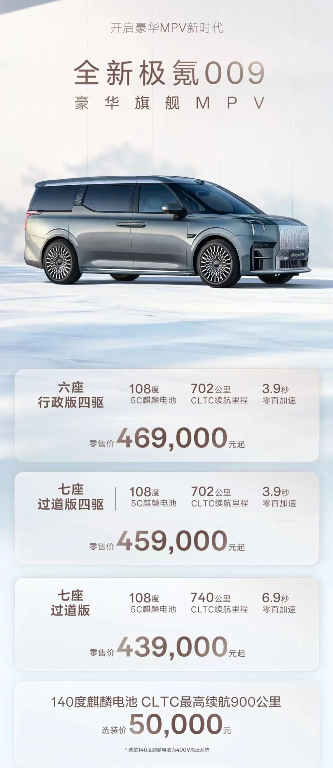 全新極氪009全球上市 新增7座過(guò)道版/售價(jià)43.90萬(wàn)元起