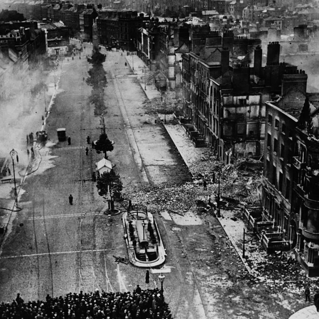 爱尔兰内战中被损毁的都柏林市