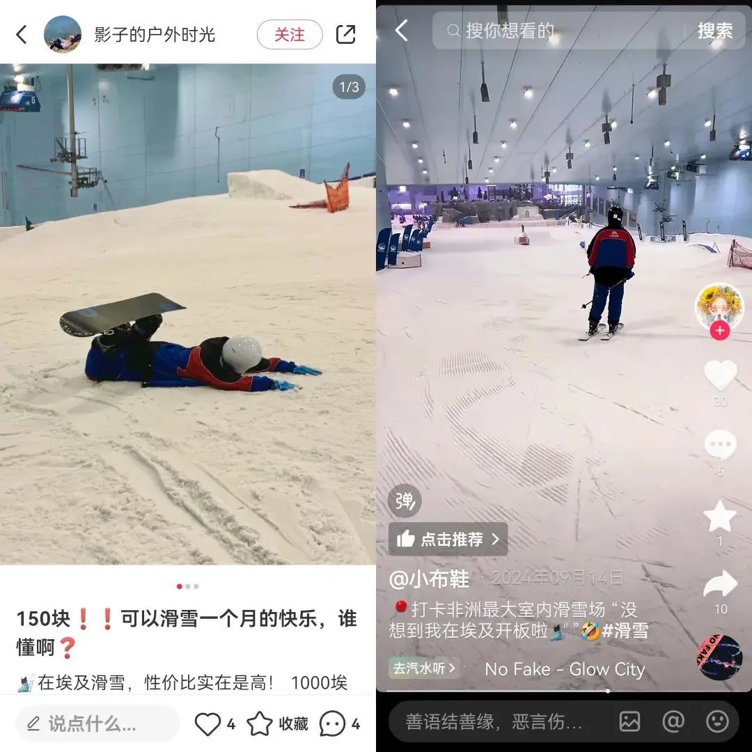 社交平台上的埃及滑雪