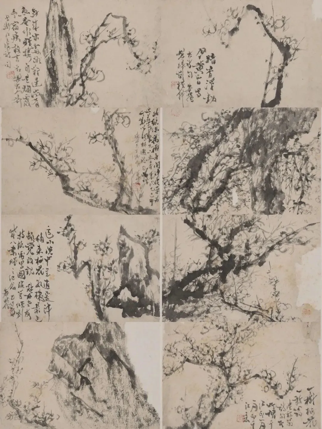 懒悟八开梅花册页 私人藏（图片来源：懒悟艺术研究中心）