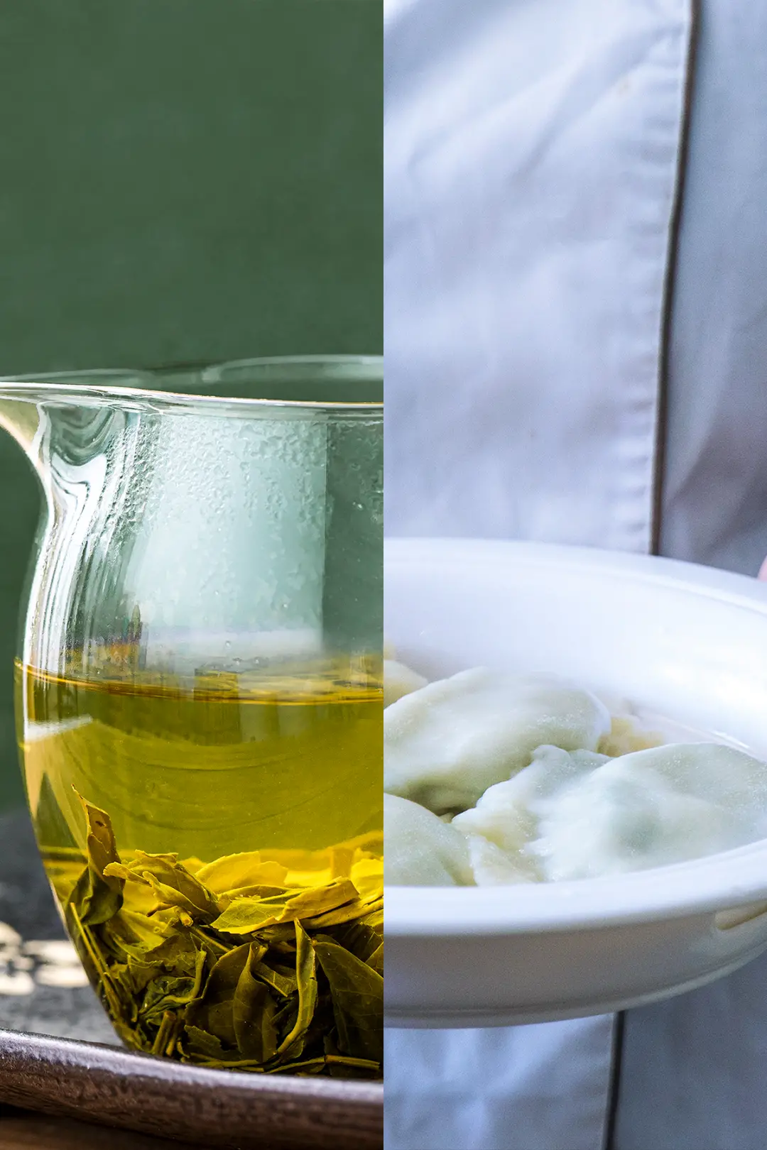 大口吃海鲜，大口喝茶，是青岛人的快意幸福。左图摄影/YIRAN 右图摄影/刘卫芳