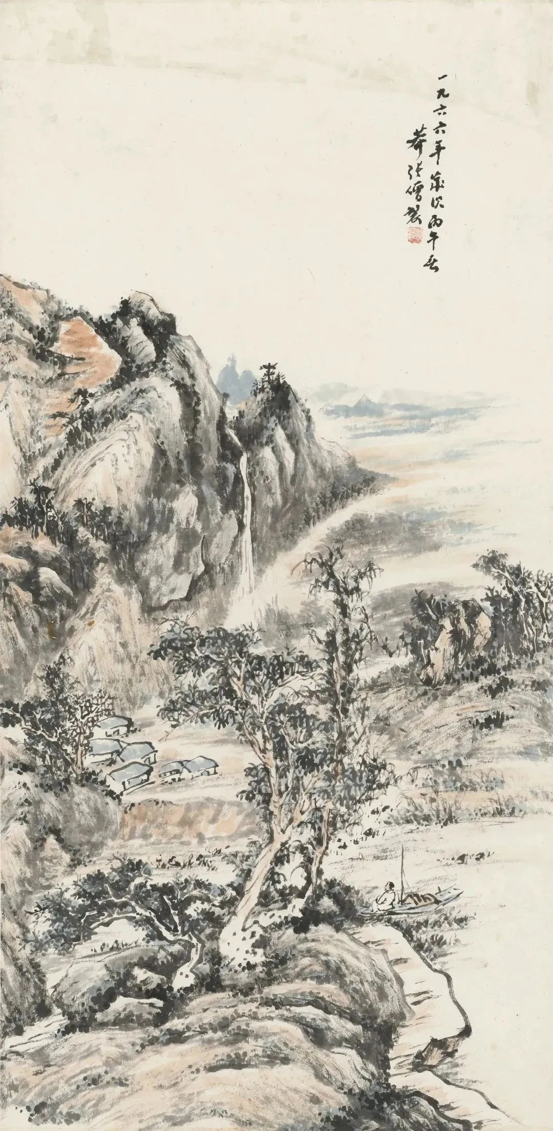懒悟设色山水轴 懒悟·贺泽海艺术馆藏（图片来源：懒悟艺术研究中心）