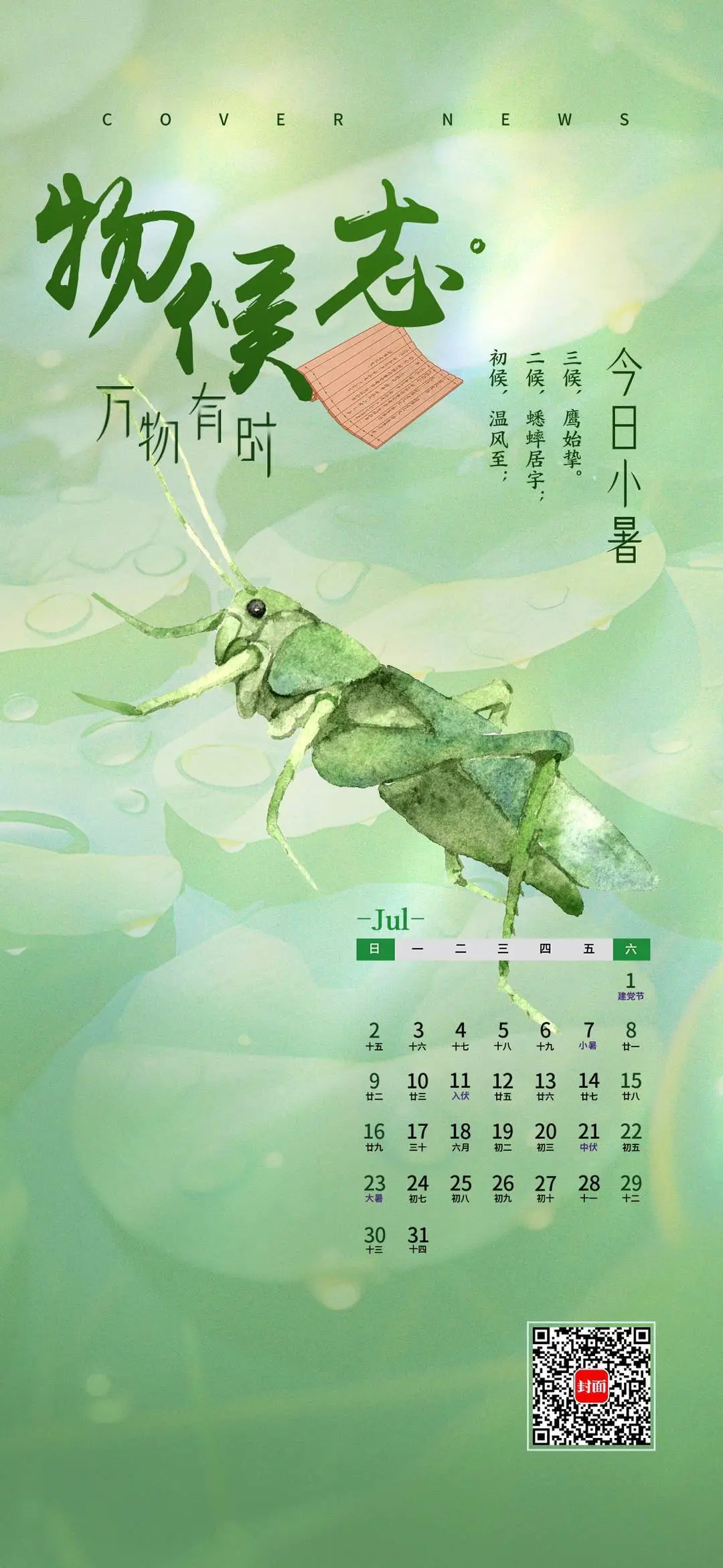 小暑·温风至蟋蟀寻凉憩｜万物有时·物候志