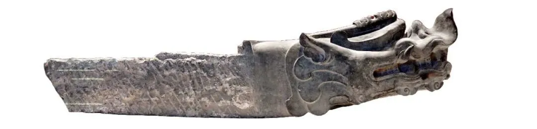 銅雀臺遺址出土的石質(zhì)螭首 攝影/本刊記者 倪偉