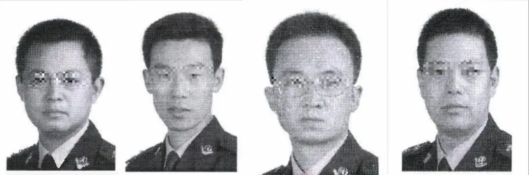 四名涉案狱警，从左至右为葛小军、李文杰、卢兴亮、马志强