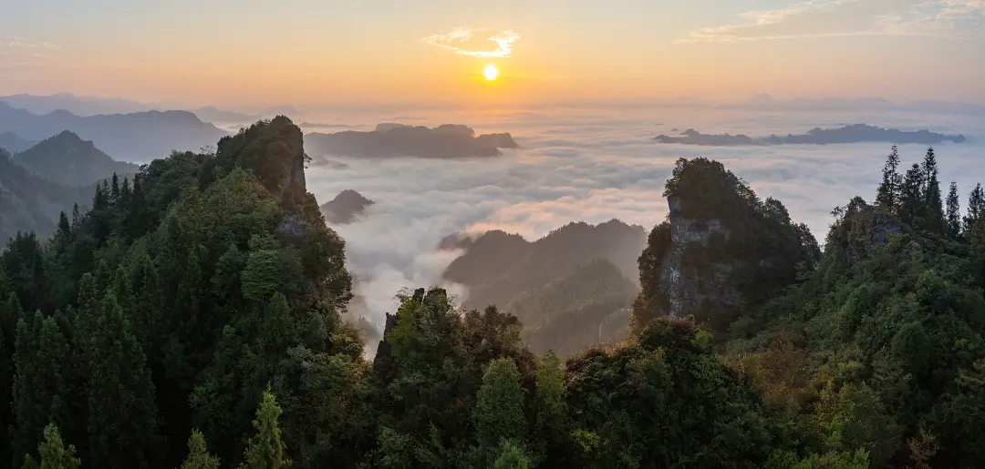 △秋季大茅坡云海日出。（图/视觉中国）
