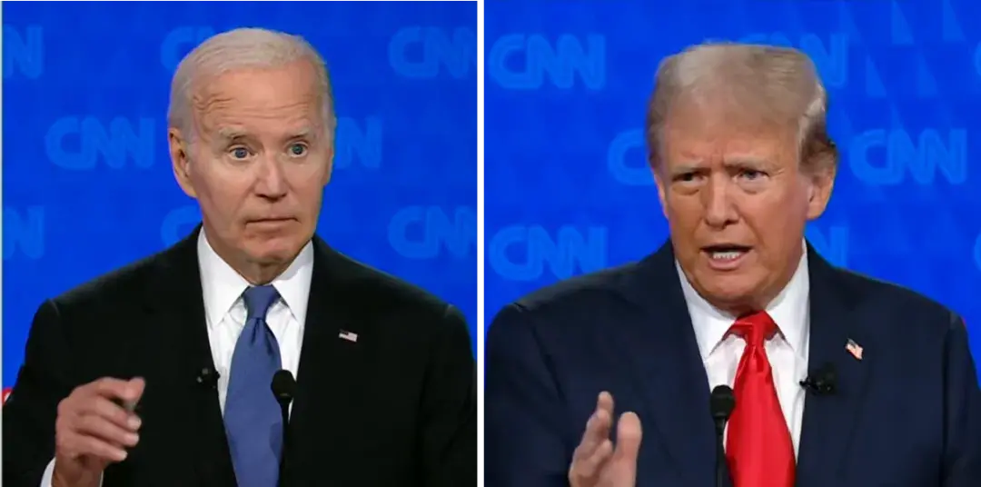 ▲2024美国总统大选特朗普和拜登进行电视辩论(图/视频截图)