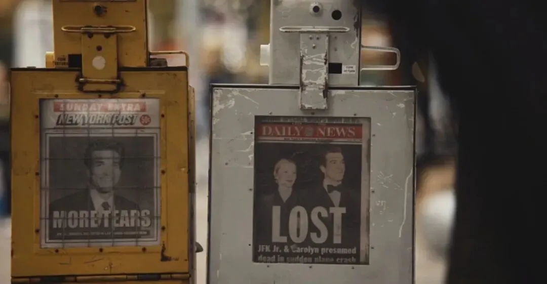 飞机失事后，媒体对这对夫妇的报道。（图/《爱情故事：小约翰·肯尼迪与卡罗琳·贝塞特》）