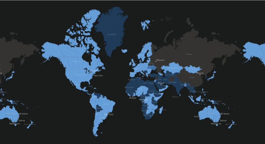 Starlink全球覆盖范围,来源:Starlink官网