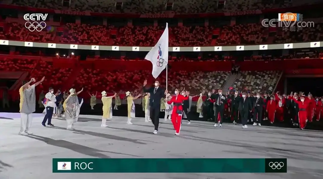 2020年东京奥运会上，无法展示国旗，演奏国歌，以奥委会名义出席的俄罗斯代表团