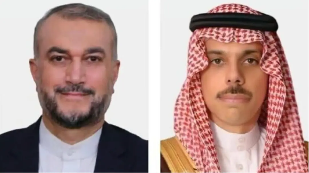 伊朗外长（左）和沙特外相（右），图源：伊朗伊斯兰共和国通讯社