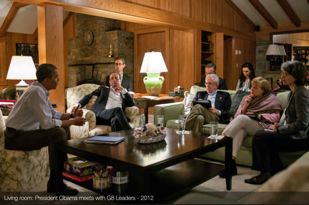 2012年，奥巴马曾在山杨屋的客厅会见G8领导人。