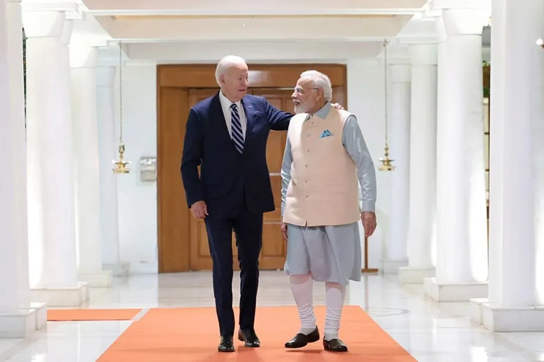 印度G20前夕，美国总统拜登与印度总理莫迪举行会晤 图：东方IC