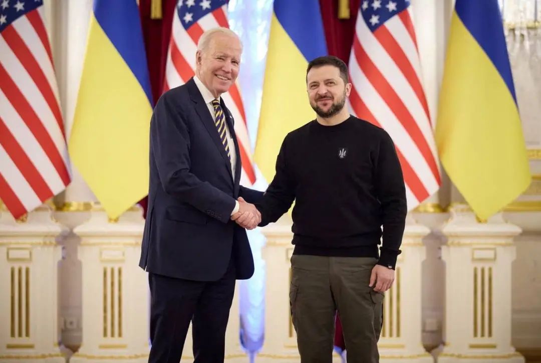 ◆2023年2月20日，美國總統拜登突訪烏克蘭，與烏克蘭總統澤連斯基會麵。