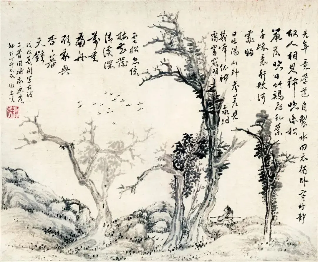 懒悟独卧寒秋静轴 私人藏（图片来源：懒悟艺术研究中心）